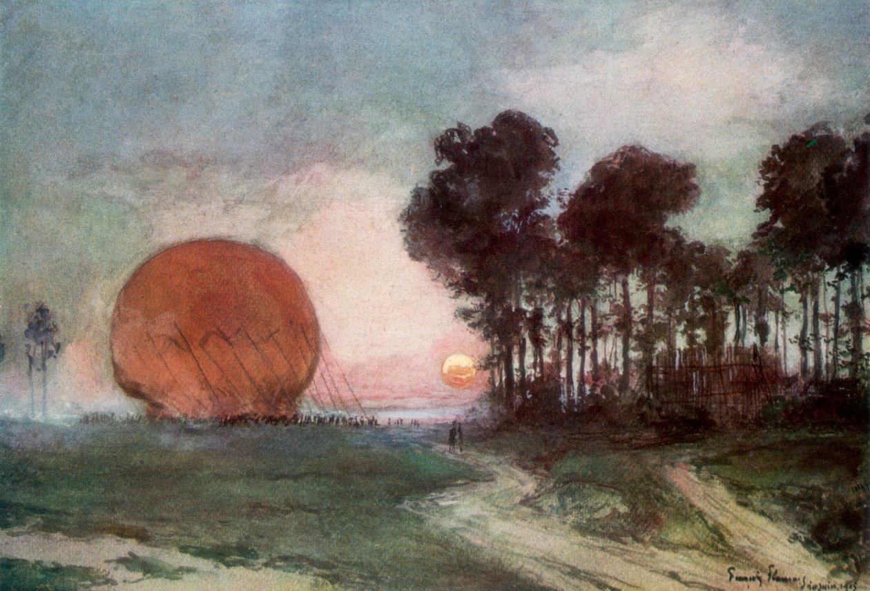 Návrat balónu, Artois, Francie, 10. června 1915, 1926 od Francois Flameng
