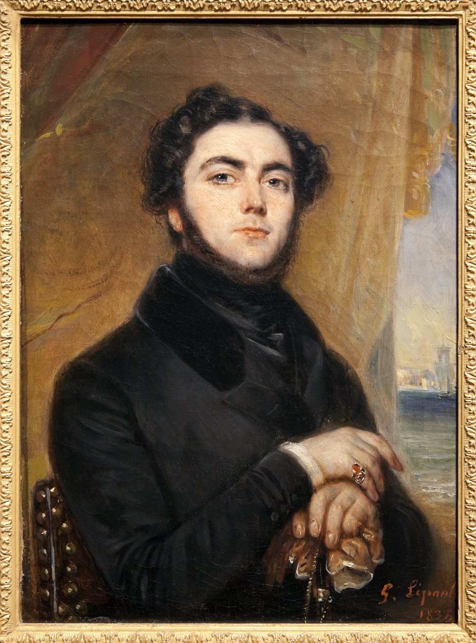 Portrét Eugena Sue (1804-1857), francouzského spisovatele, autora Záhad Paříže a potulného Žida. Obraz Gabriela Lepaulla (1804-1886). Fotografie, KIM Youngtae, Paříž, Musee Carnavalet. od Francois Gabriel Guillaume Lepaulle