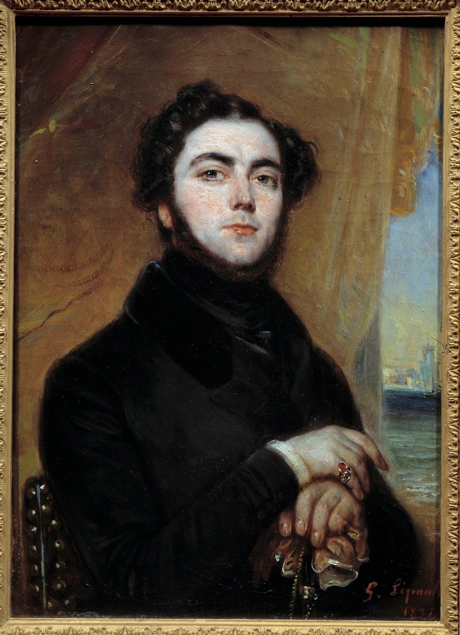 Portrét Eugena Sue (1804-1857) romanopisec Obraz Francoise Gabriela Lepaulla (1804-1886) 1836 Ne. 0,35x0,25 m Paříž, Musee Carnavalet od Francois Gabriel Guillaume Lepaulle