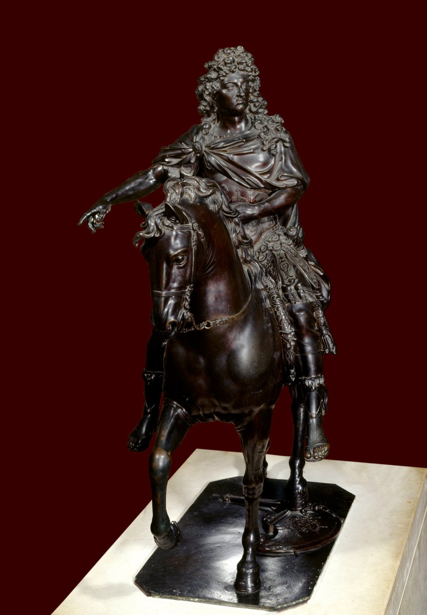 Jezdecká socha krále Ludvíka XIV. (1638-1715) ze ztraceného vosku roztaveného bronzu - Socha Francoise Girardona (1628-1715) od Francois Girardon