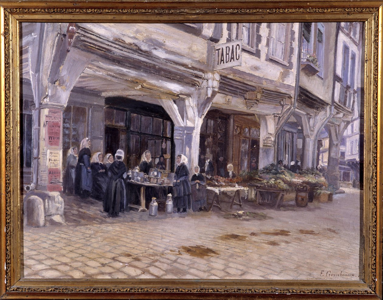 Trh pod verandami v Dinanu - od F. Gombeauxe, konec 19. století od Francois Gombeaux