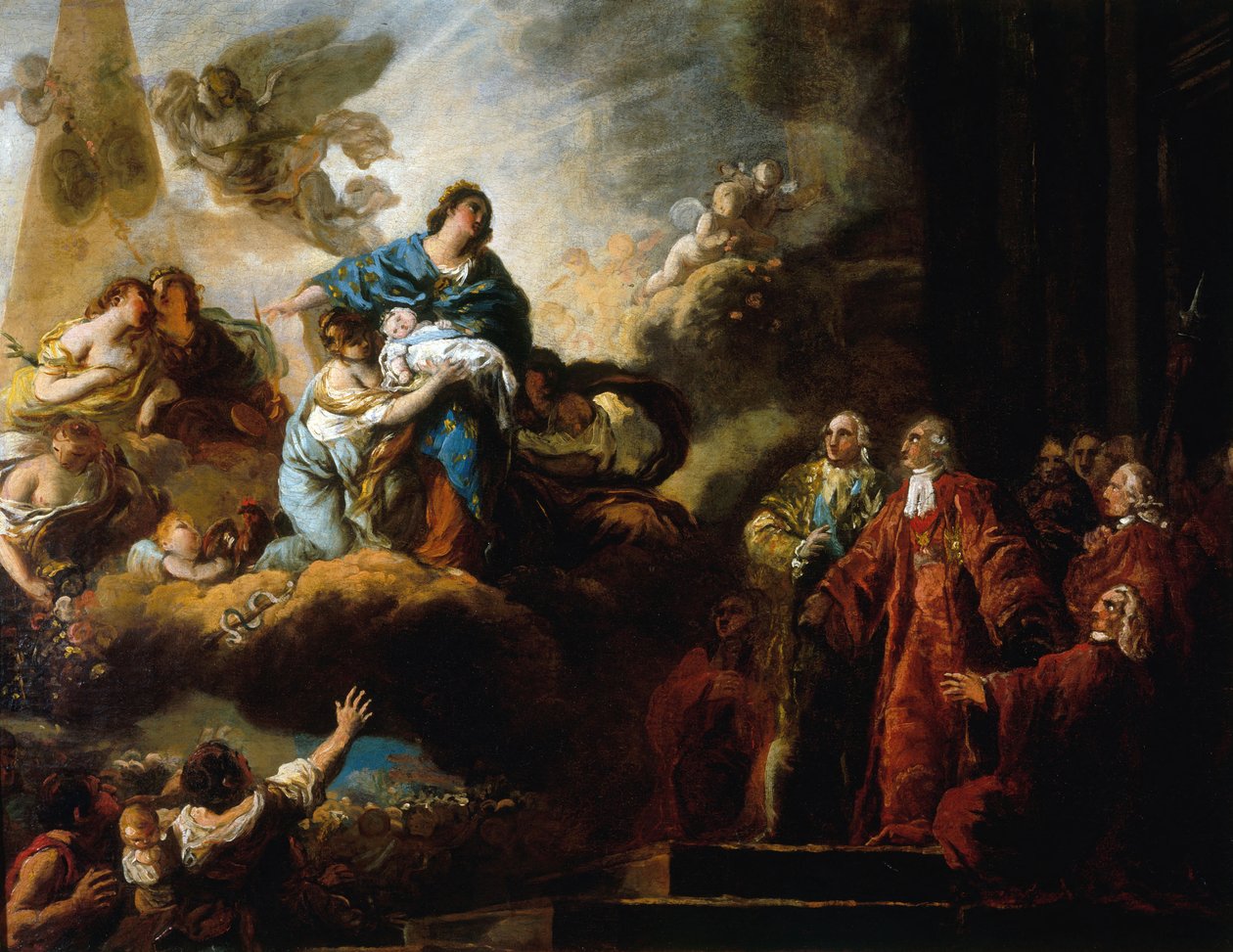 Narození dauphina 22. srpna 1781 od Francois Guillaume Menageot