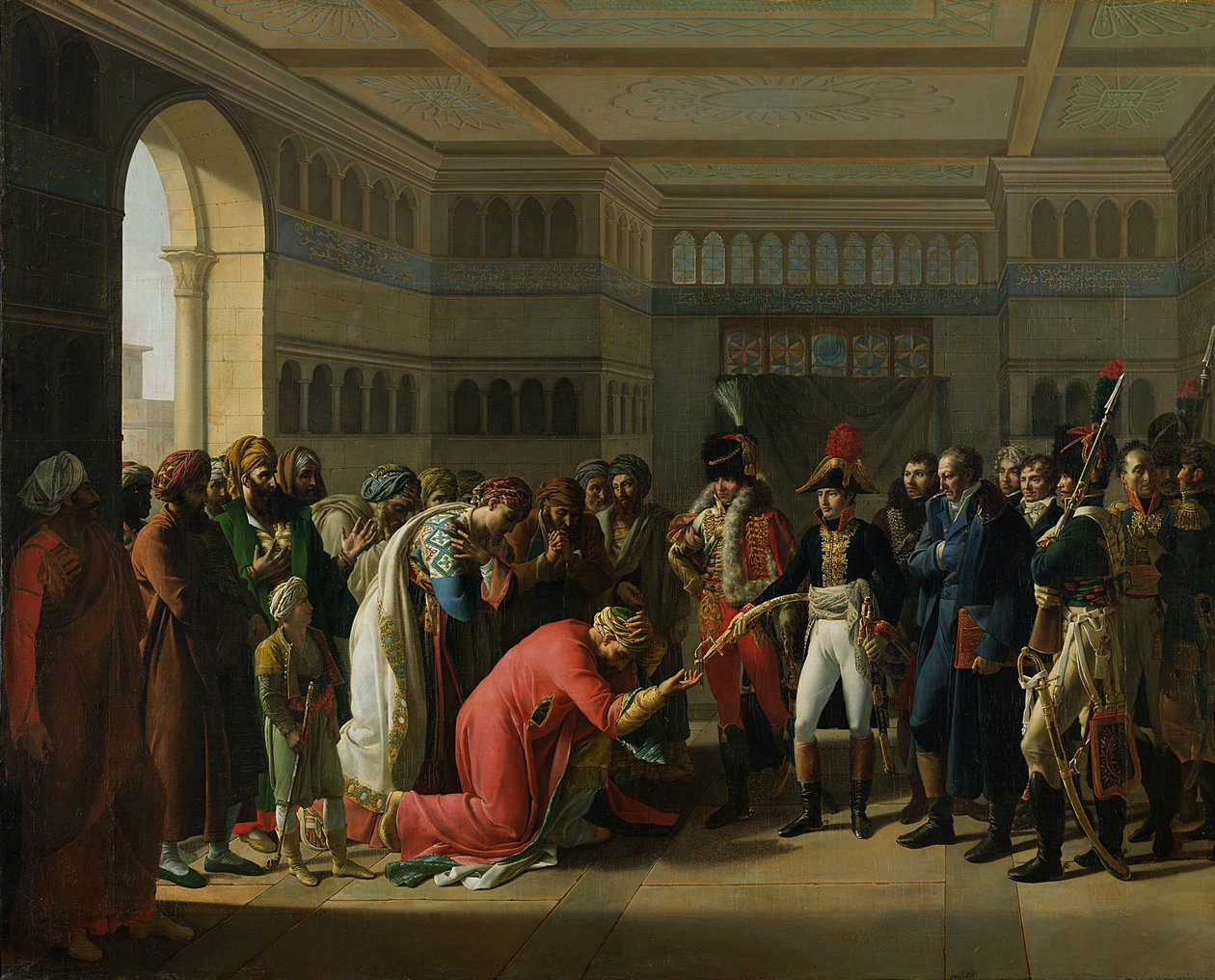 Generál Bonaparte dává meč vojenskému náčelníkovi Alexandrie, červenec 1798, 1808 od Francois Henri Mulard