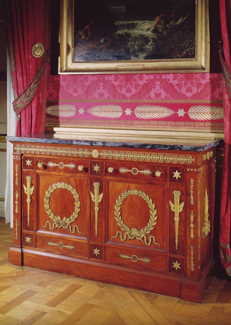 První empírová komoda, 1804-15 (akát, mramor a zlacený bronz) od Francois Honore Georges Jacob Desmalter