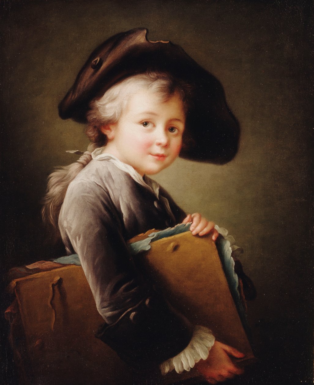 Mladý chlapec držící portfolio, 1760 od Francois Hubert Drouais