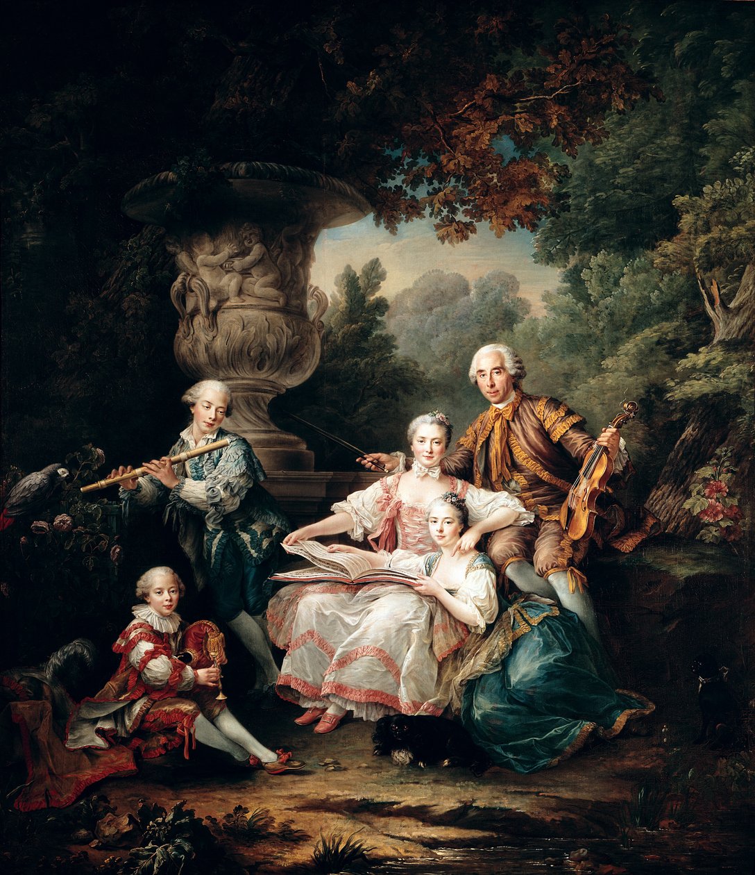 Louis du Bouchet (1645-1716) markýz de Sourches a jeho rodina, 1750 od Francois Hubert Drouais