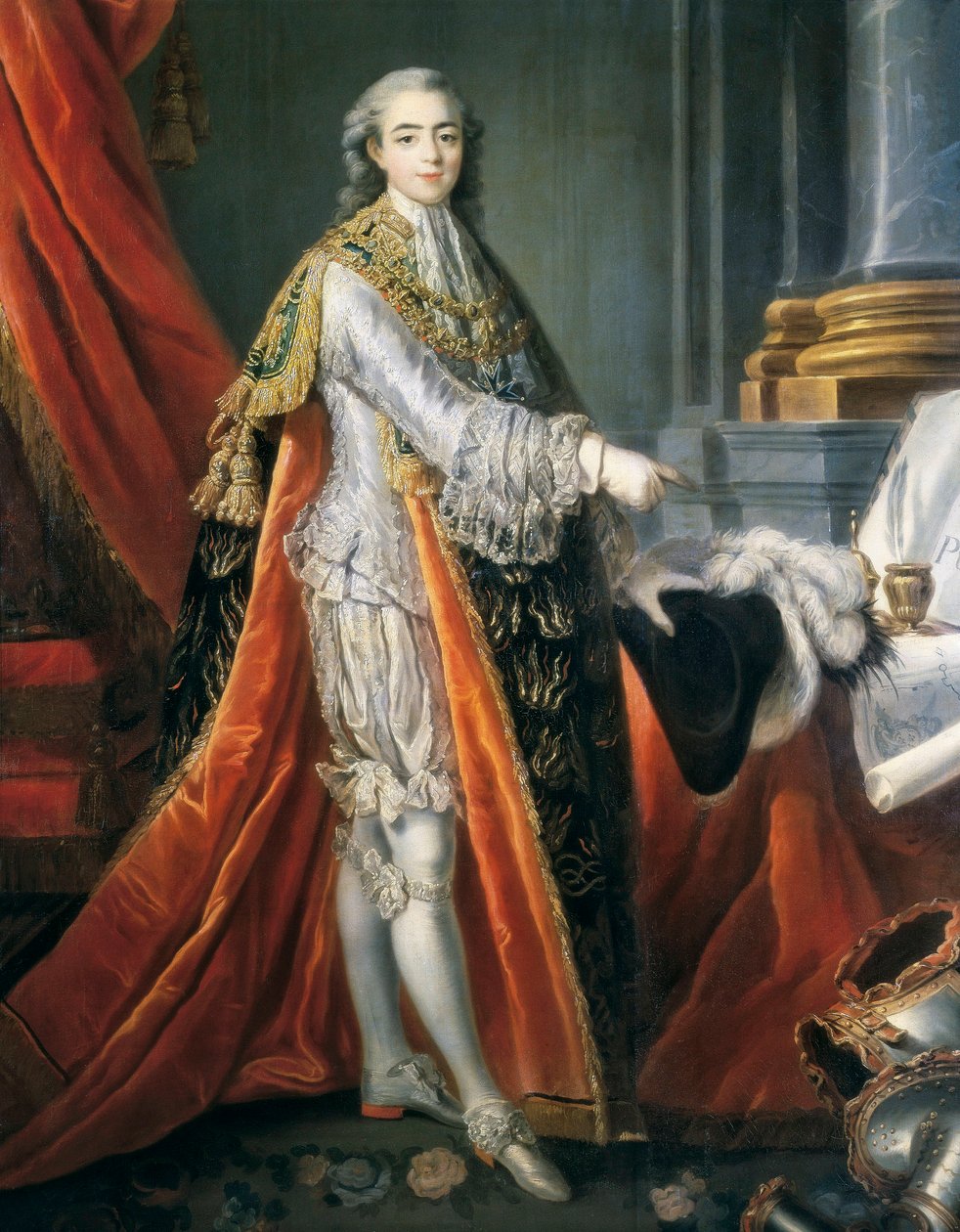Portrét Karla X. Bourbonského (olej na plátně) od Francois Hubert Drouais