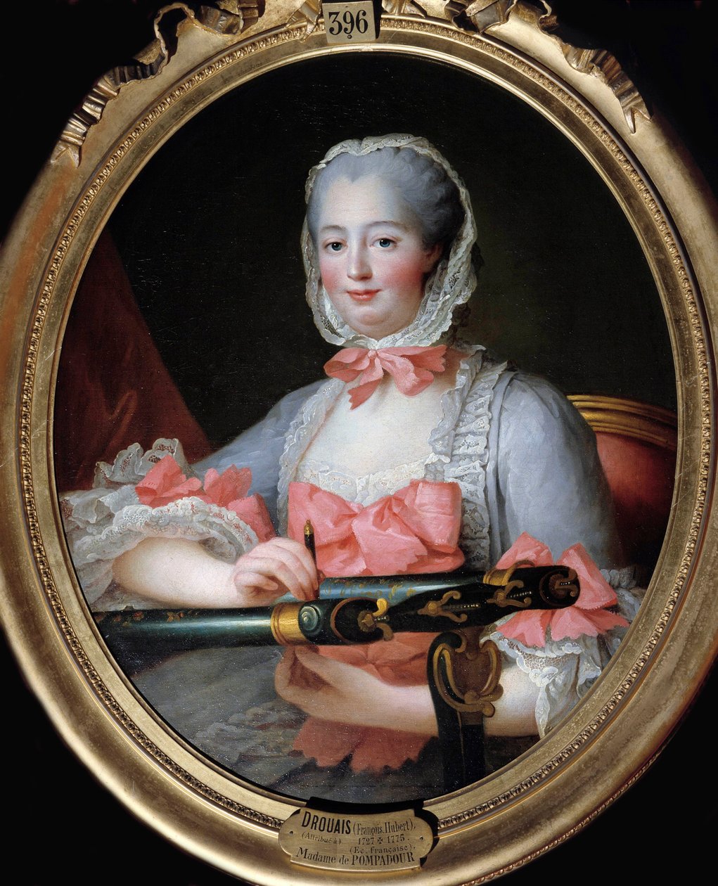 Portrét Jeanne Antoinette Poisson, markýze z Pompadour (známé jako Madame de Pompadour od Francois Hubert Drouais
