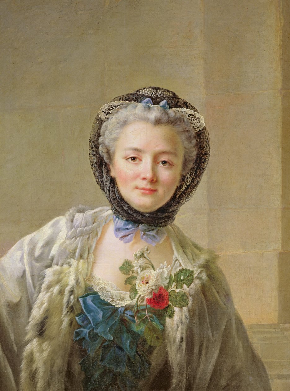 Portrét Madame Drouais (asi 1732-1815) asi 1758 od Francois Hubert Drouais