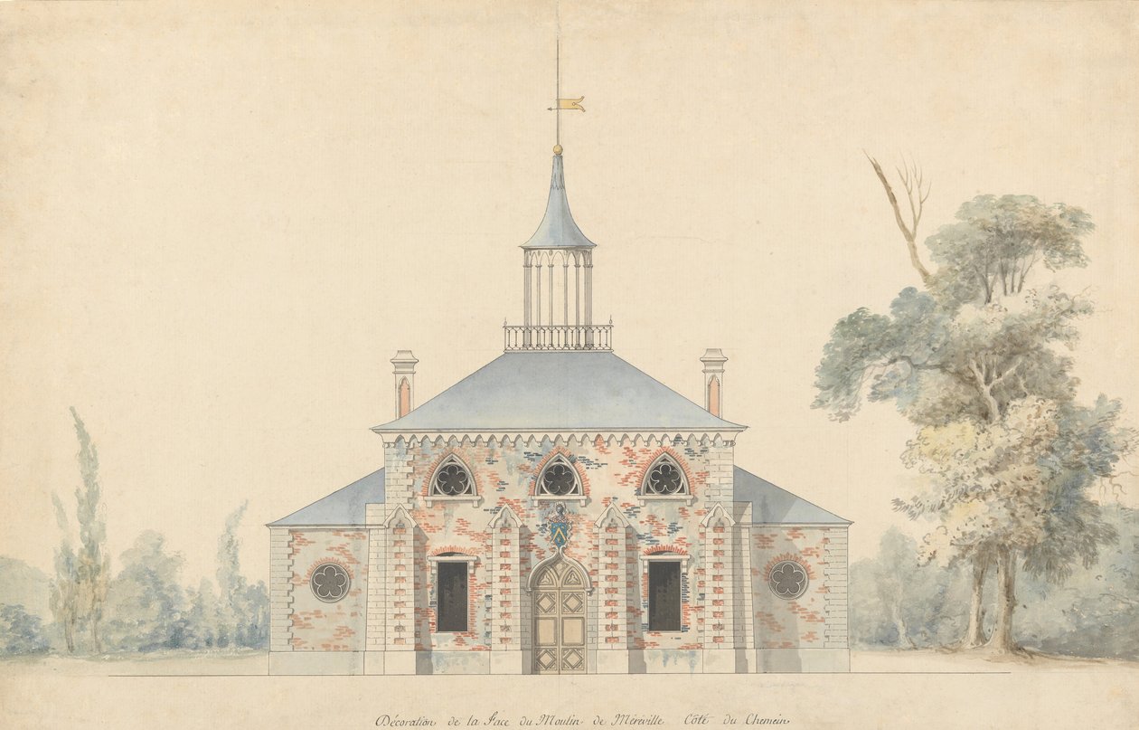 Výška pro projektovaný mlýn v Méréville, n.d. od Francois Joseph Belanger