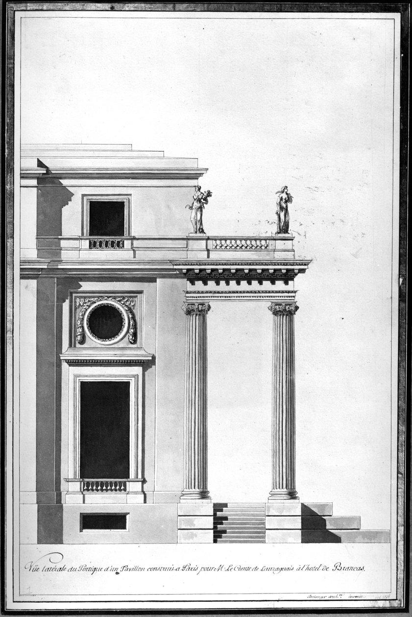 Návrh pro lázeňský dům v Hotel de Brancas, c.1760 (kresba) od Francois Joseph Belanger