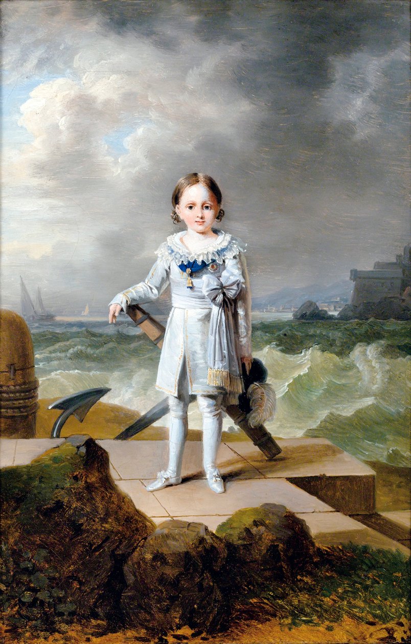 Portrét prince Napoleona Louise Bonaparta (1804-1831) (Portrét Napoleona-Louise Bonaparta) Obraz Francoise-Josepha Kinsona (1770-1839) kolem roku 1810 - Olej na plátně, 33x22 - Soukromá sbírka od Francois Josephe Kinson