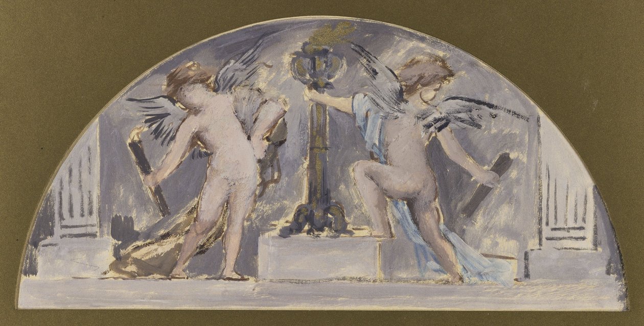 Skica pro jídelnu Hôtel de Ville de Paris, Dva milenci zapalují pochodeň od Francois Lafon