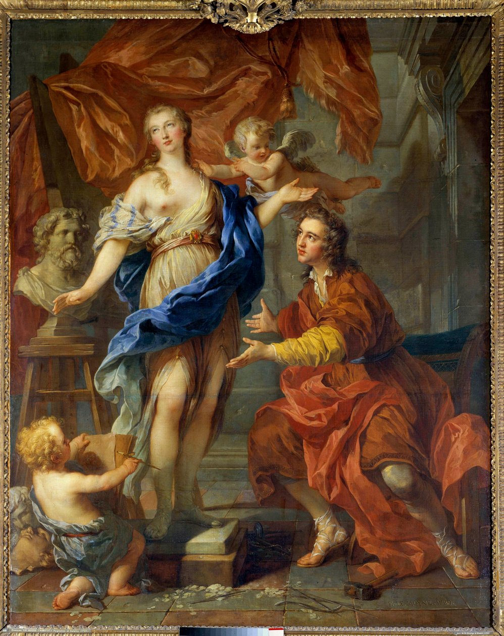 Pygmalion vidí svou animovanou sochu Obraz od Francoise Le Moyna (1688-1737). 1729. Rozměr 2,12 x 1,68 m Tours, Musee des Beaux Arts od François Lemoyne