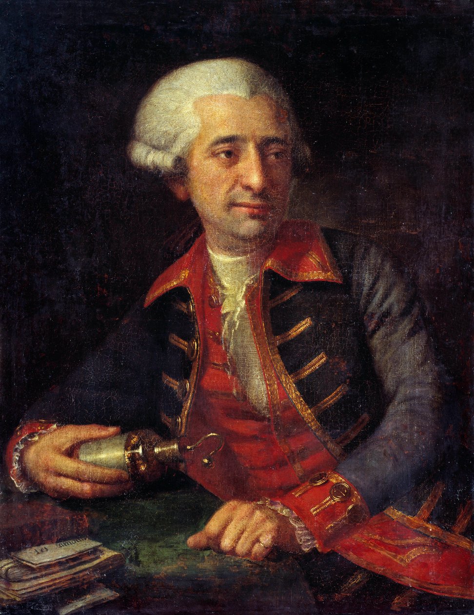 Portrét Antoine Louis Lavoisier (1746-1794) Francouzský chemik v uniformě jako generální inspektor Powders of Armees of Land and Sea. Obraz Francois-Louis Brossard de Beaulieu (1727-1810). Chateaux de Versailles a Trianon, Versailles, Francie. od Francois Louis Brossard de Beaulieu