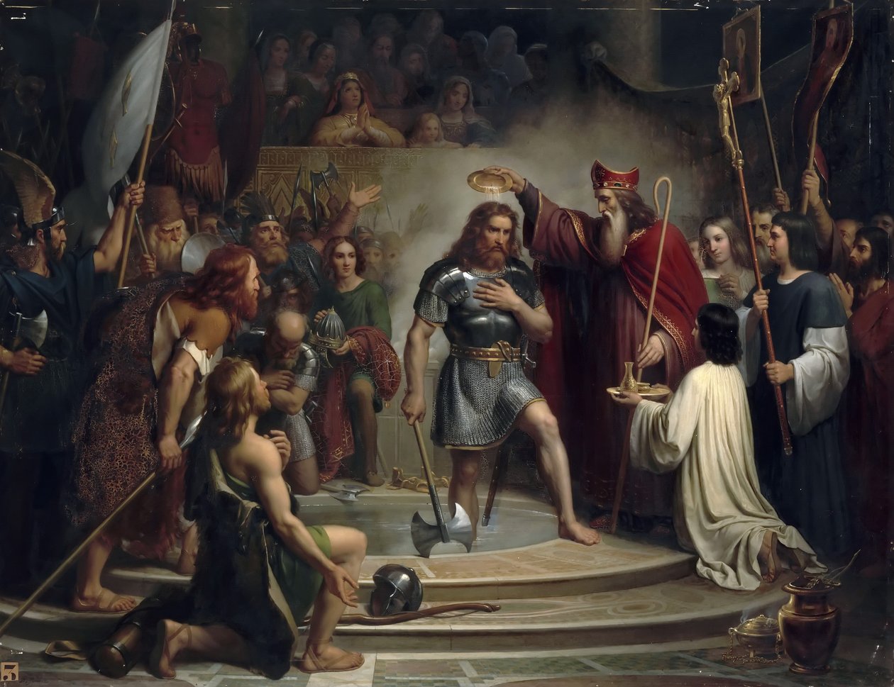 Křest Clovise v Remeši, 25. prosince 496 od Francois Louis Dejuinne