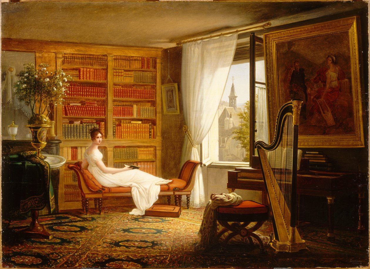 Salon Madame Récamier v Abbaye-aux-Bois, 1826. od Francois Louis Dejuinne