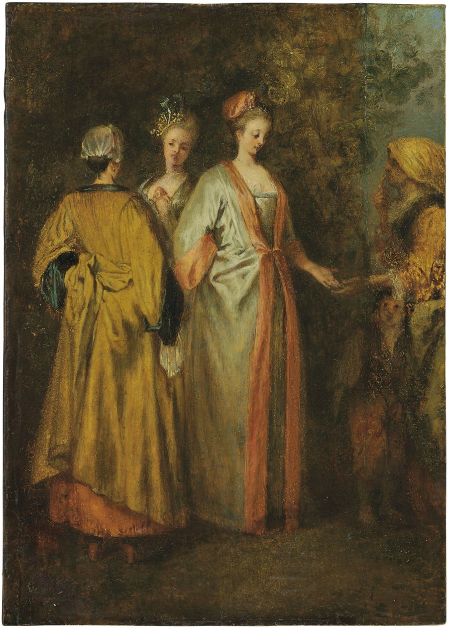 Věštkyně (olej na desce) od Francois Louis Joseph (attr. to) Watteau