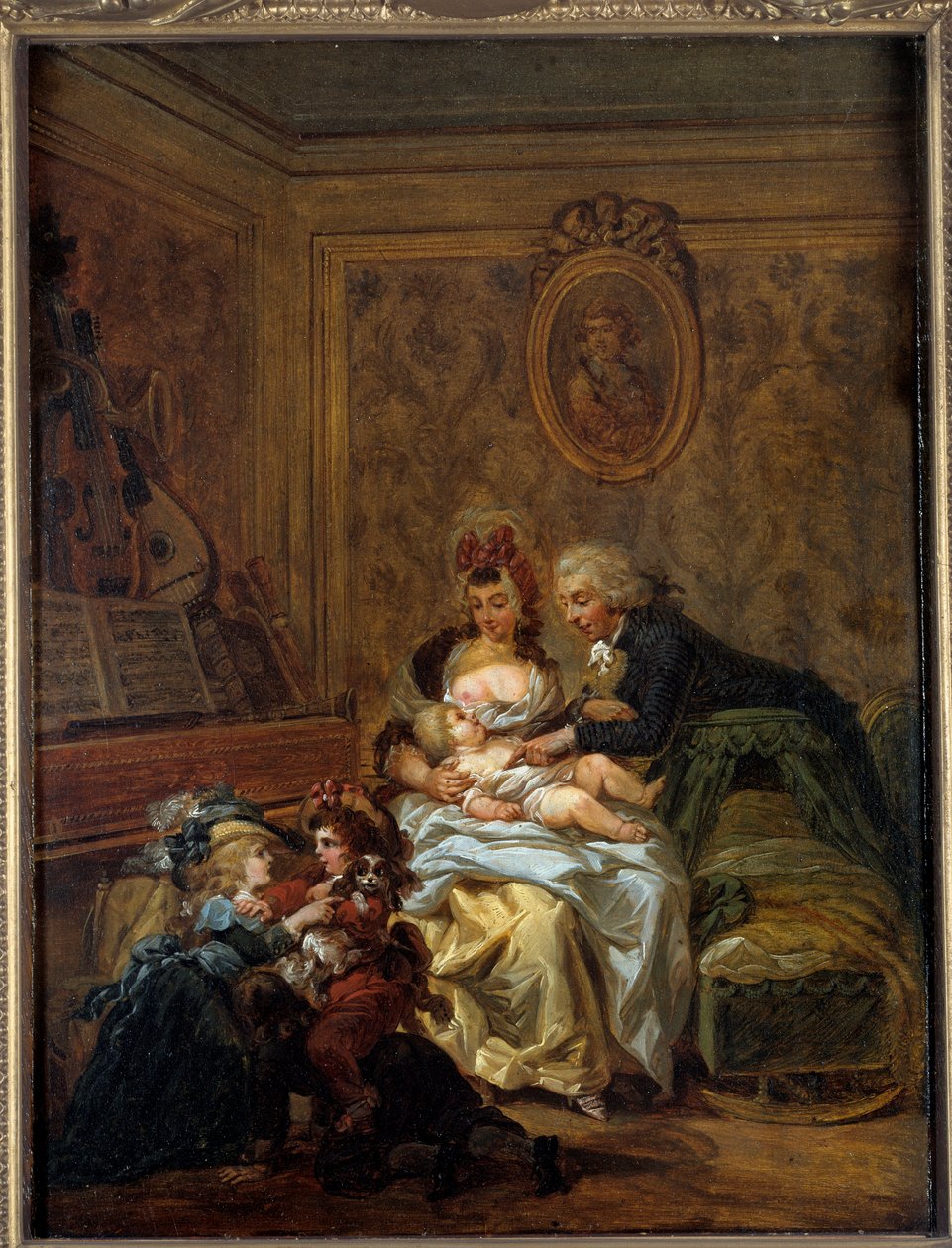 Šťastná rodina. Obraz Francoise Louis Joseph Watteau řekl Watteau de Lille (1758-1823) od Francois Louis Joseph Watteau