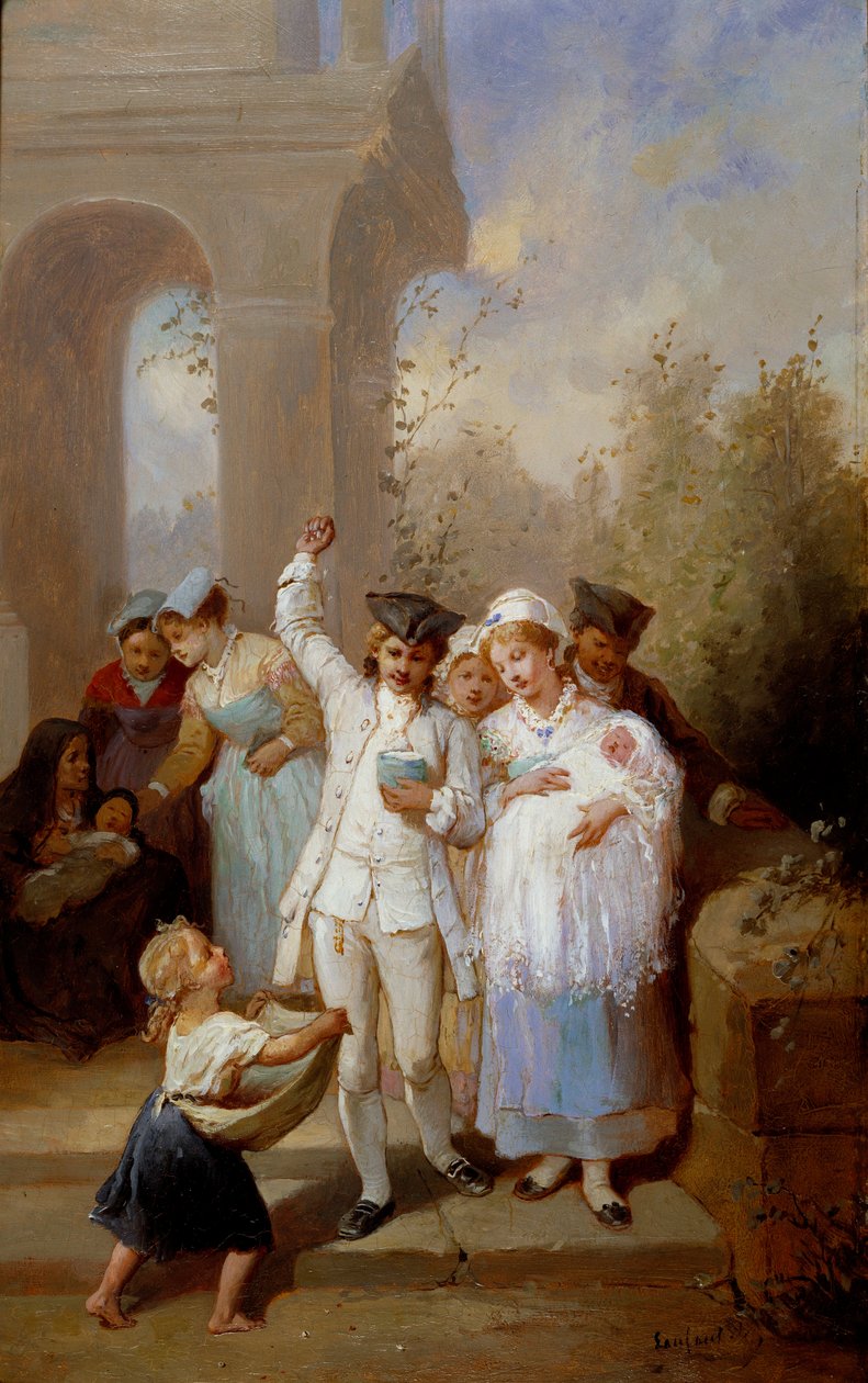Křest Obraz Francoise Louise Lanfanta dit Lanfant de Metz (1814-1892) Soukromá sbírka 19. století od Francois Louis Lanfant de Metz