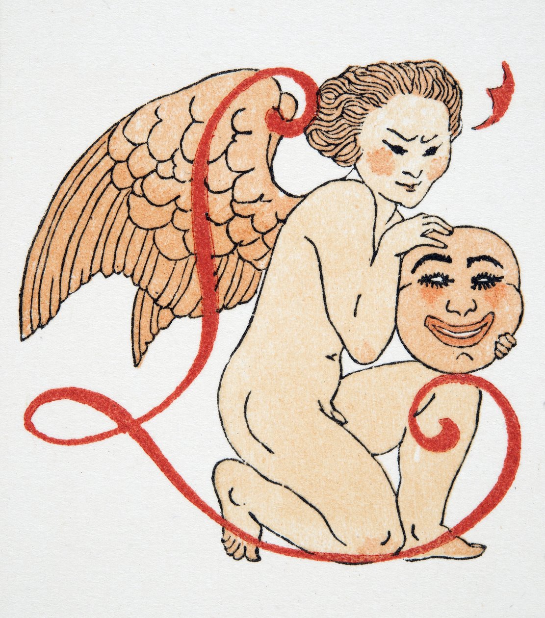 Cupid, hospoda. 1922 (tisk šablony) od Francois Louis Schmied