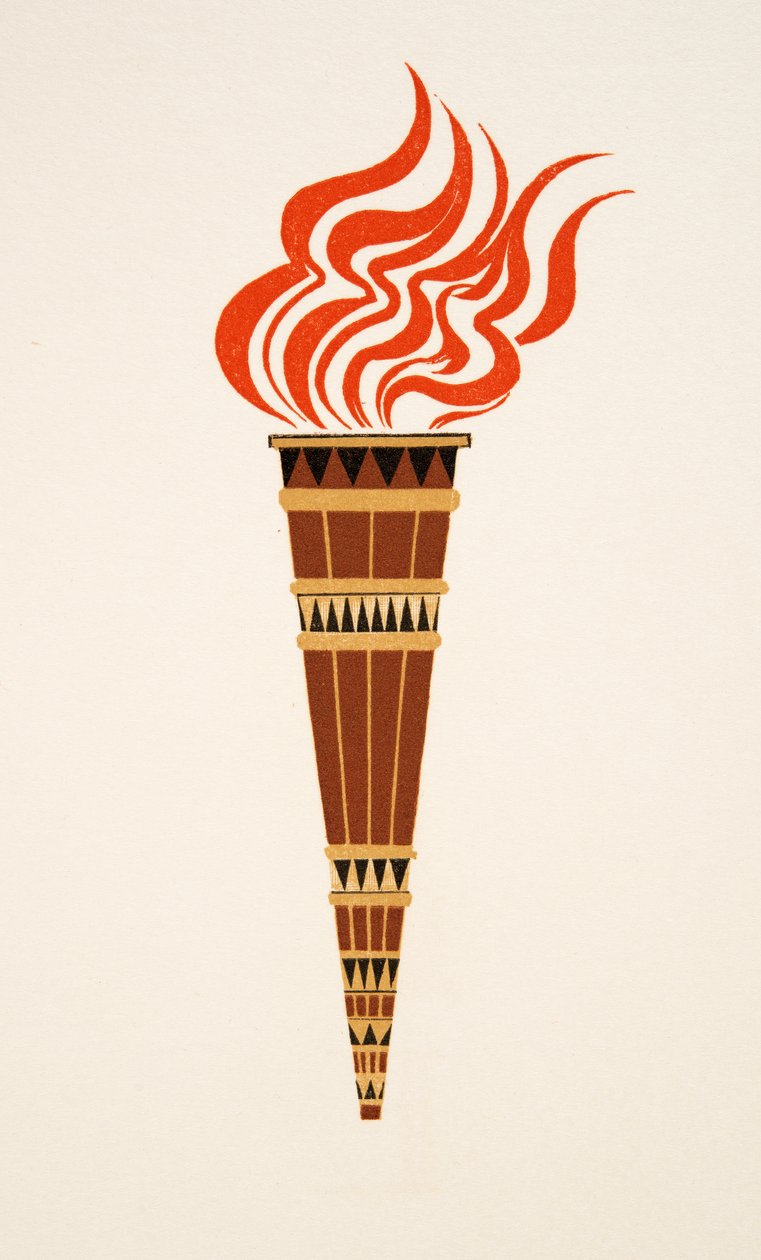Hořící pochodeň z Prométhée Enchaîné od Aischyla, hospoda. 1941 (tisk šablony) od Francois Louis Schmied