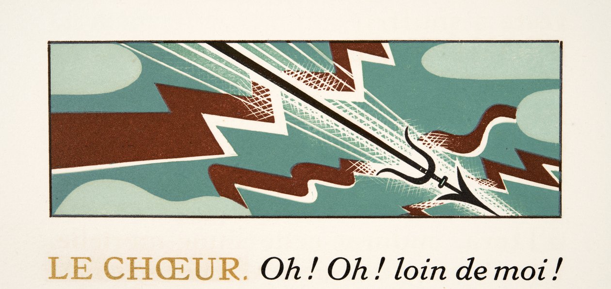 Grafická ilustrace z Prométhée Enchaîné od Aischyla, hospoda. 1941 (tisk šablony) od Francois Louis Schmied