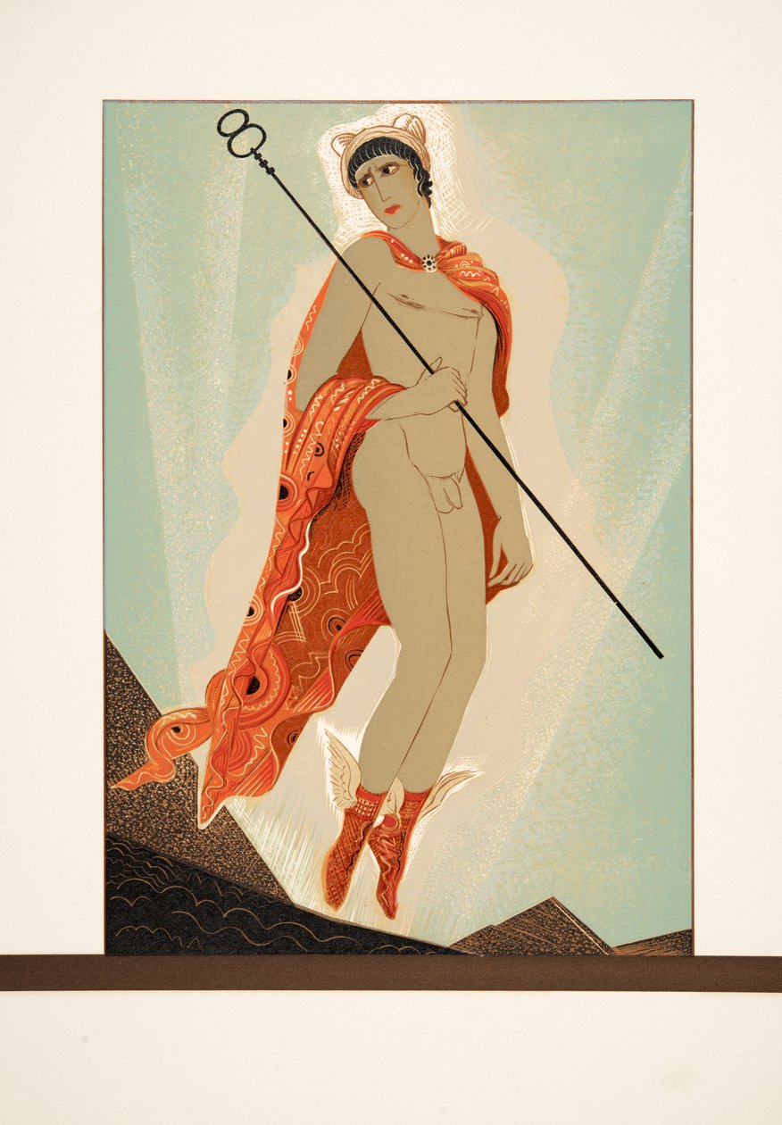 Hermes, z Prométhée Enchaîné od Aischyla, hospoda. 1941 (tisk šablony) od Francois Louis Schmied
