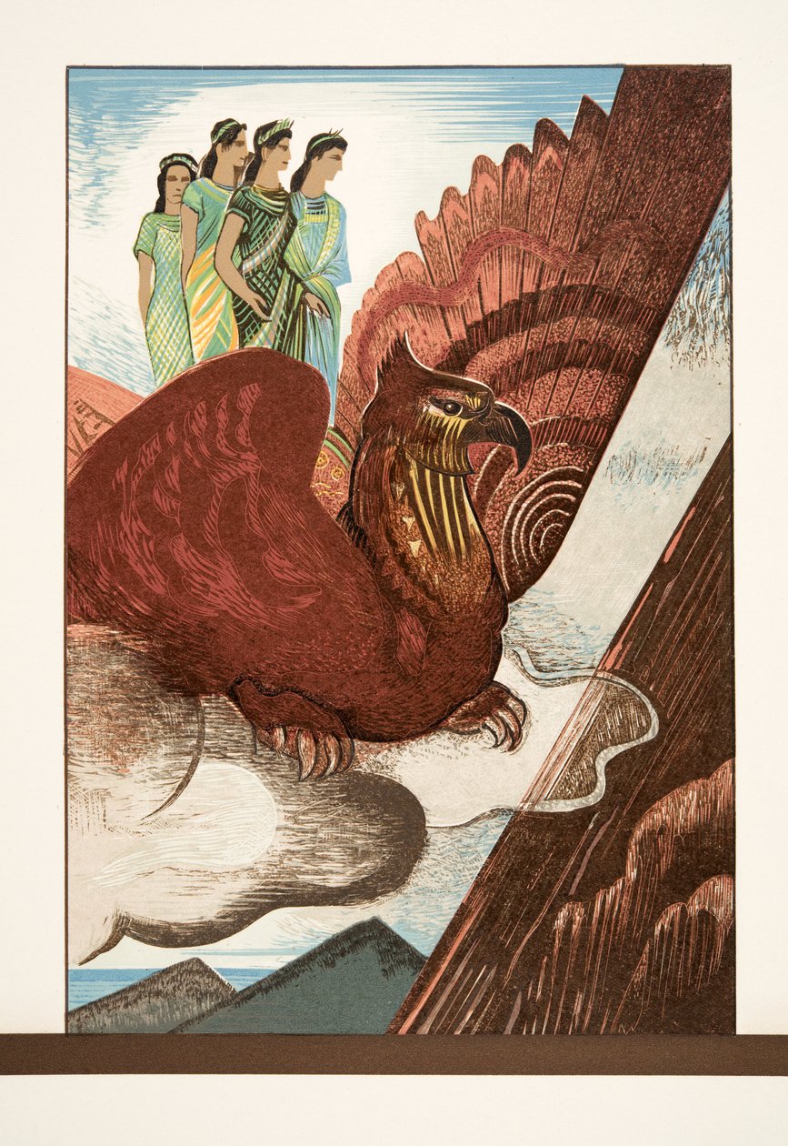 Ilustrace z Prométhée Enchaîné od Aischyla, hospoda. 1941 (tisk šablony) od Francois Louis Schmied
