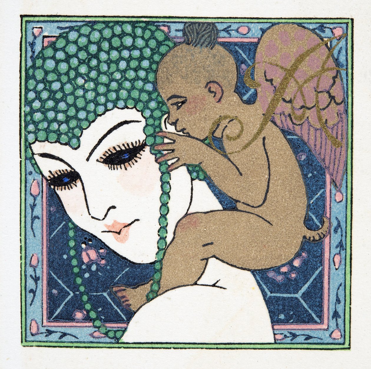 Letter A, from Personages de Comedie, pub. 1922 (tisk šablony) od Francois Louis Schmied