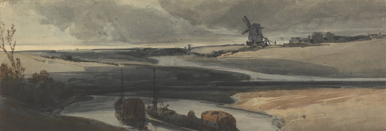 A French Canal Scene, 1810 (wc na papíře) od Francois Louis Thomas Francia
