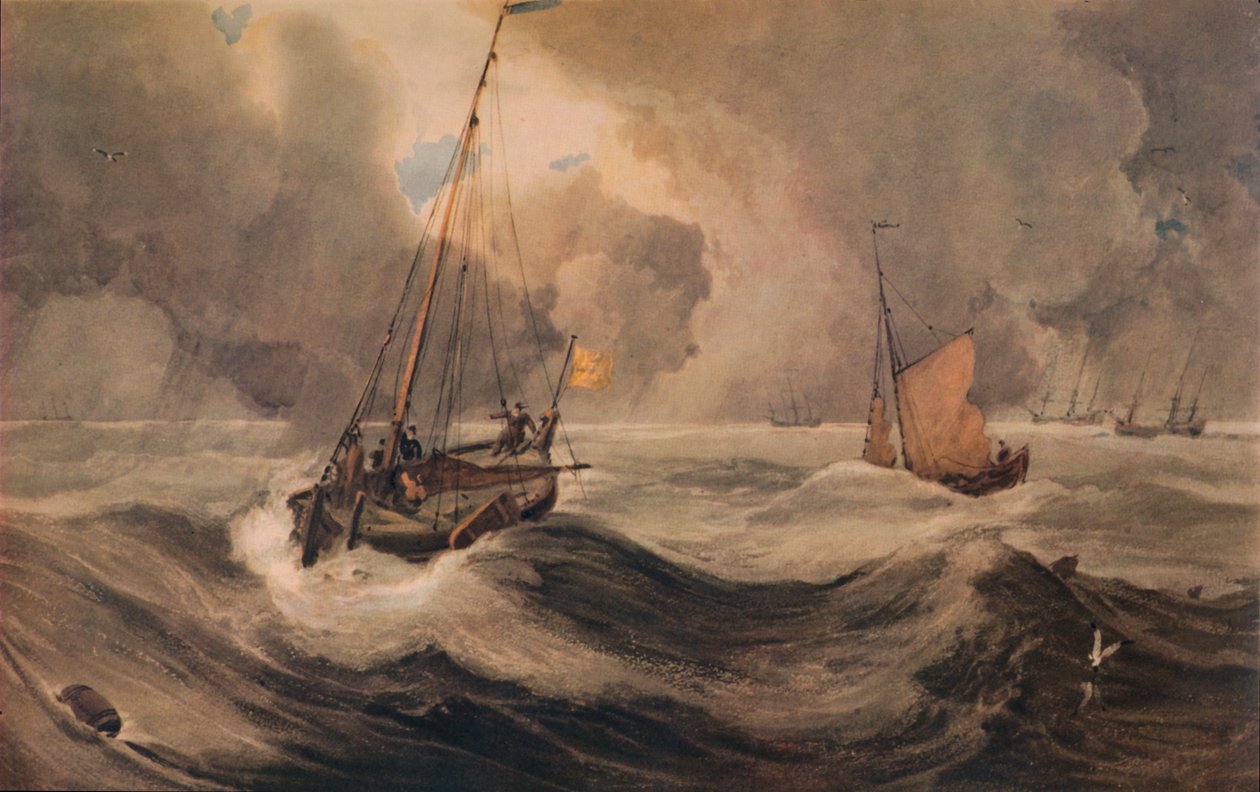 Dutch Schuyts off Flushing, 19. století, 1935 od Francois Louis Thomas Francia