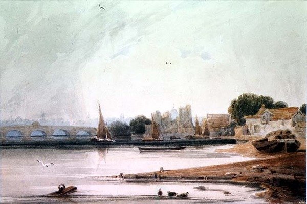 Lambethský palác a Westminsterský most od Francois Louis Thomas Francia