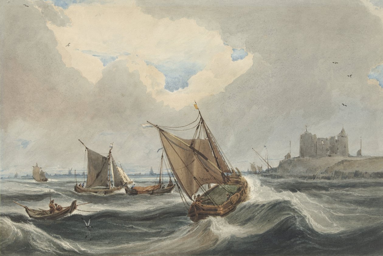 Lodě před přístavem Vlissingen od Francois Louis Thomas Francia