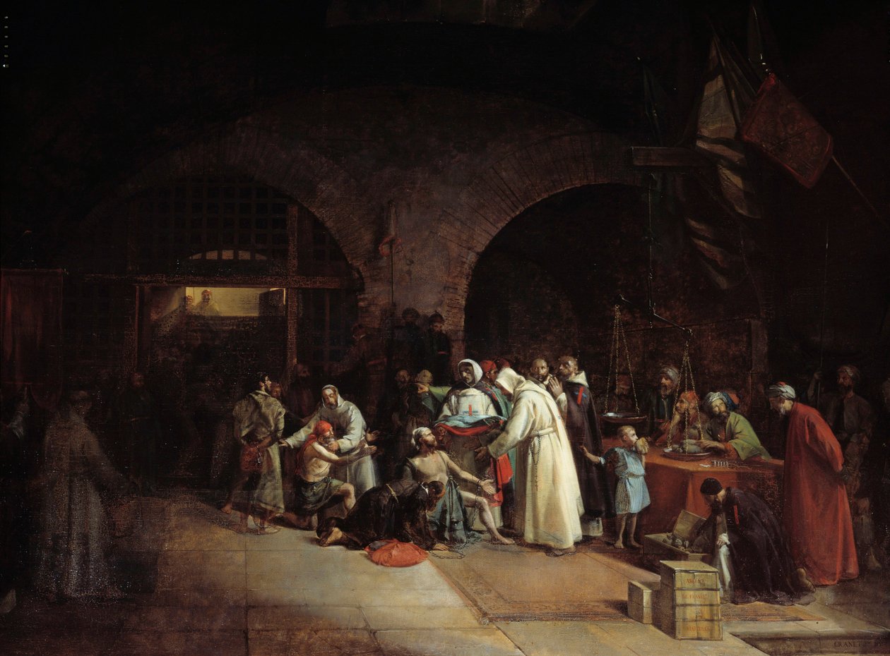 Francouzská kolonizace Alžírska: „“Vykoupení vězňů v alžírských věznicích““ Obraz Francoise Mariuse Graneta (1775-1849) 1831 Ne. 1,51 x 2 m od Francois Marius Granet