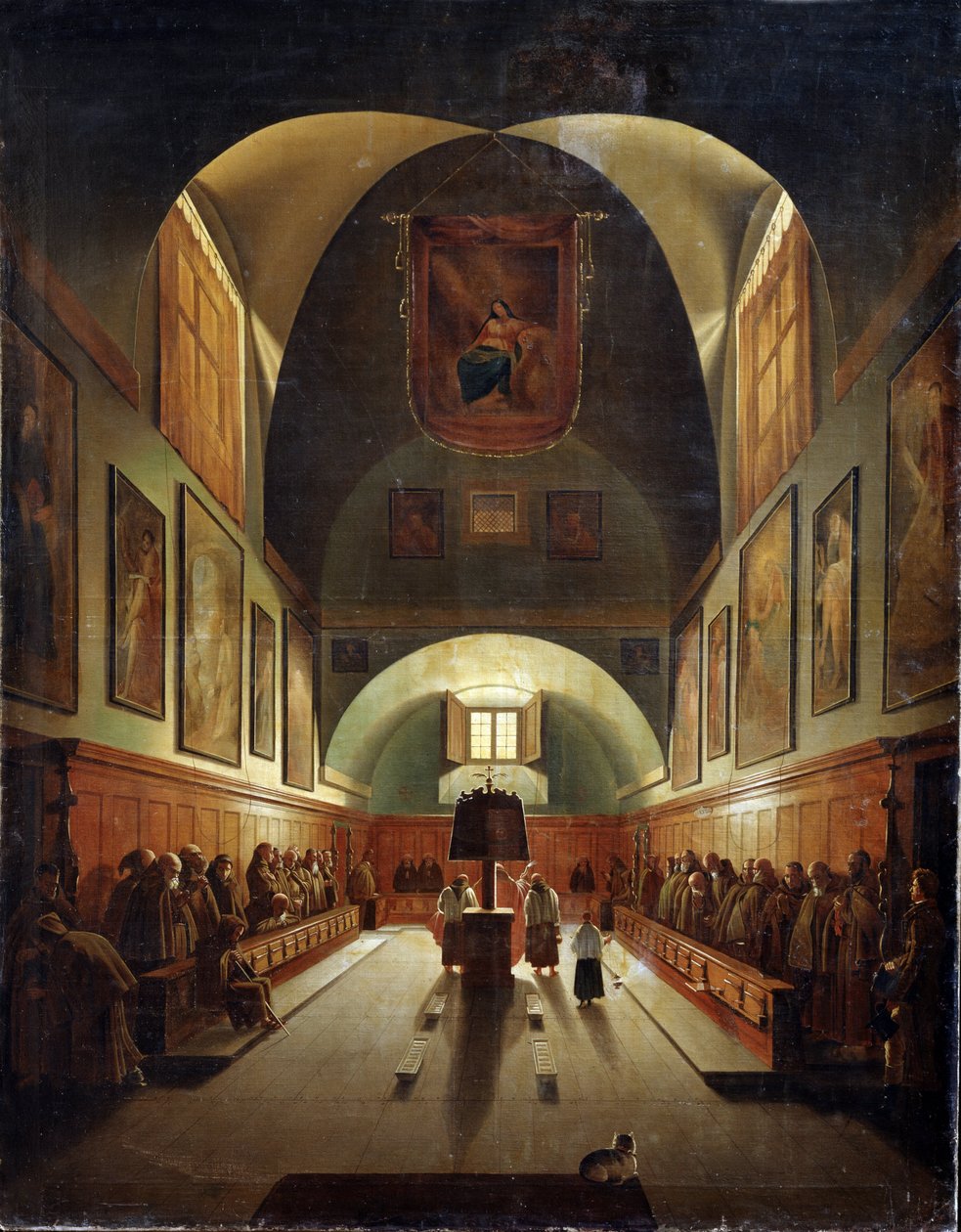 Interiér kostela kapucínů od Francois Marius Granet