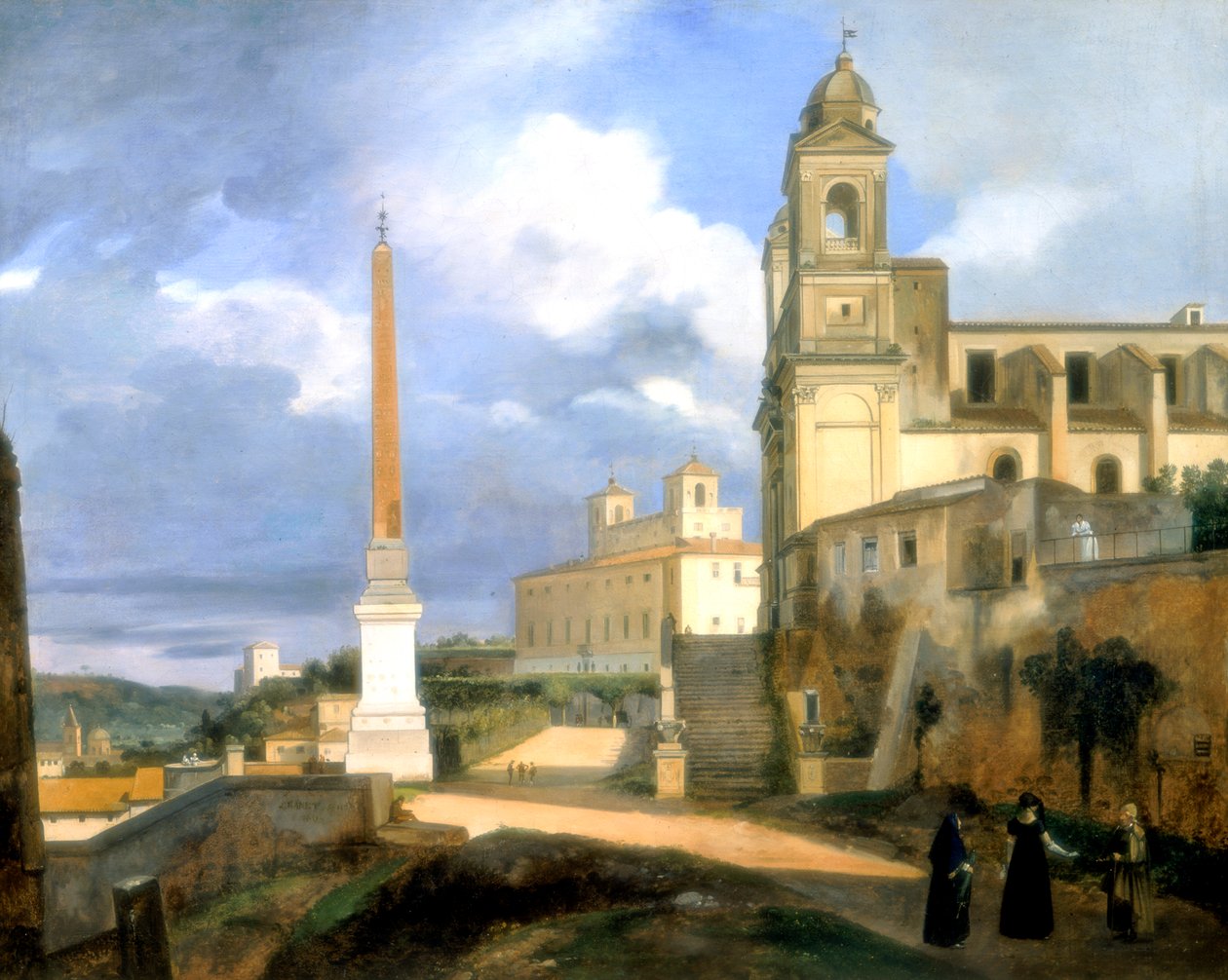 Trojice hor a vila Medici, Řím, 1808 od Francois Marius Granet