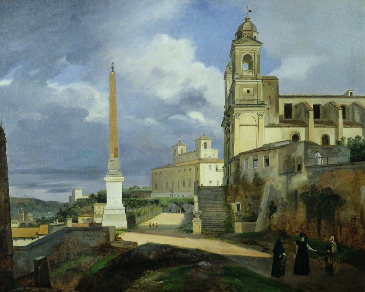 Trinita dei Monti a Villa Medici, Řím od Francois Marius Granet