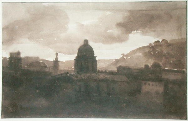 Pohled na Řím ze Santa Trinita dei Monti (inkoust na papíře) od Francois Marius Granet