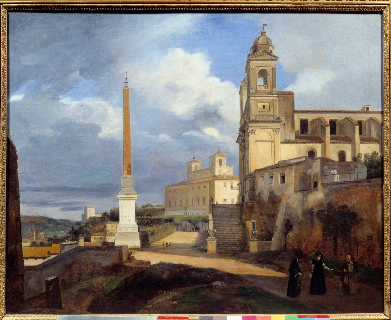 Pohled na Trinite des Monts (Trinita dei monti) a Villa Medicis v Římě Obraz Francoise Mariuse Graneta (1775-1849) 1808 Sun. 0,48 x 0,61 m od Francois Marius Granet