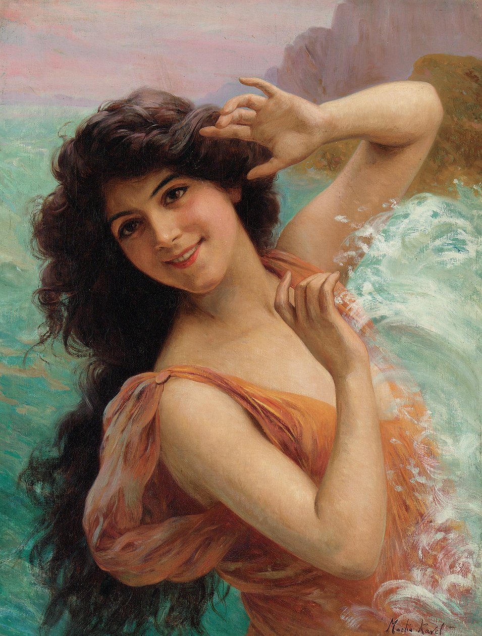 Vodní nymfa (olej na plátně) od Francois Martin Kavel