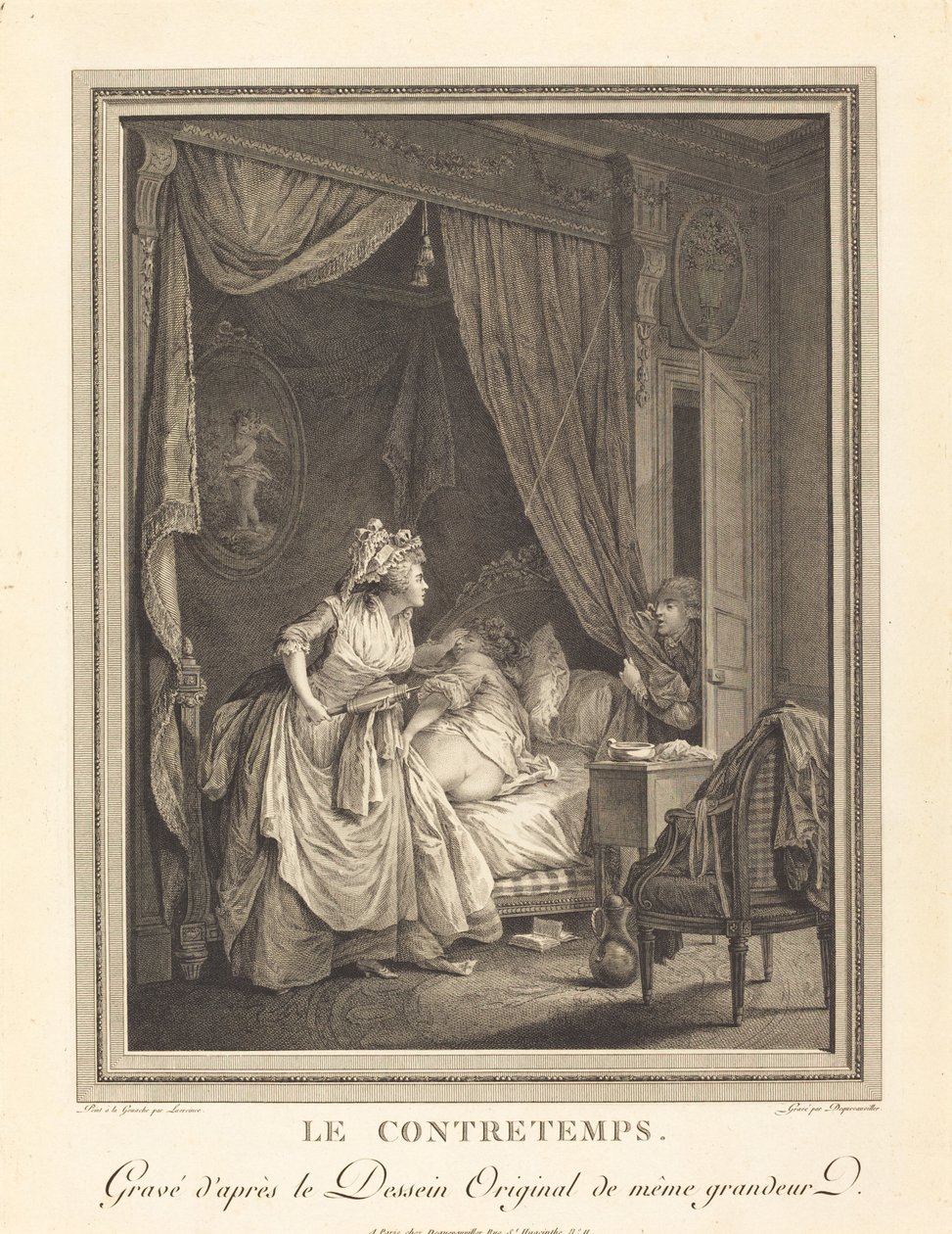 Neúspěch od Francois Nicolas Barthelemy Dequevauviller after Nicolas Lavreince