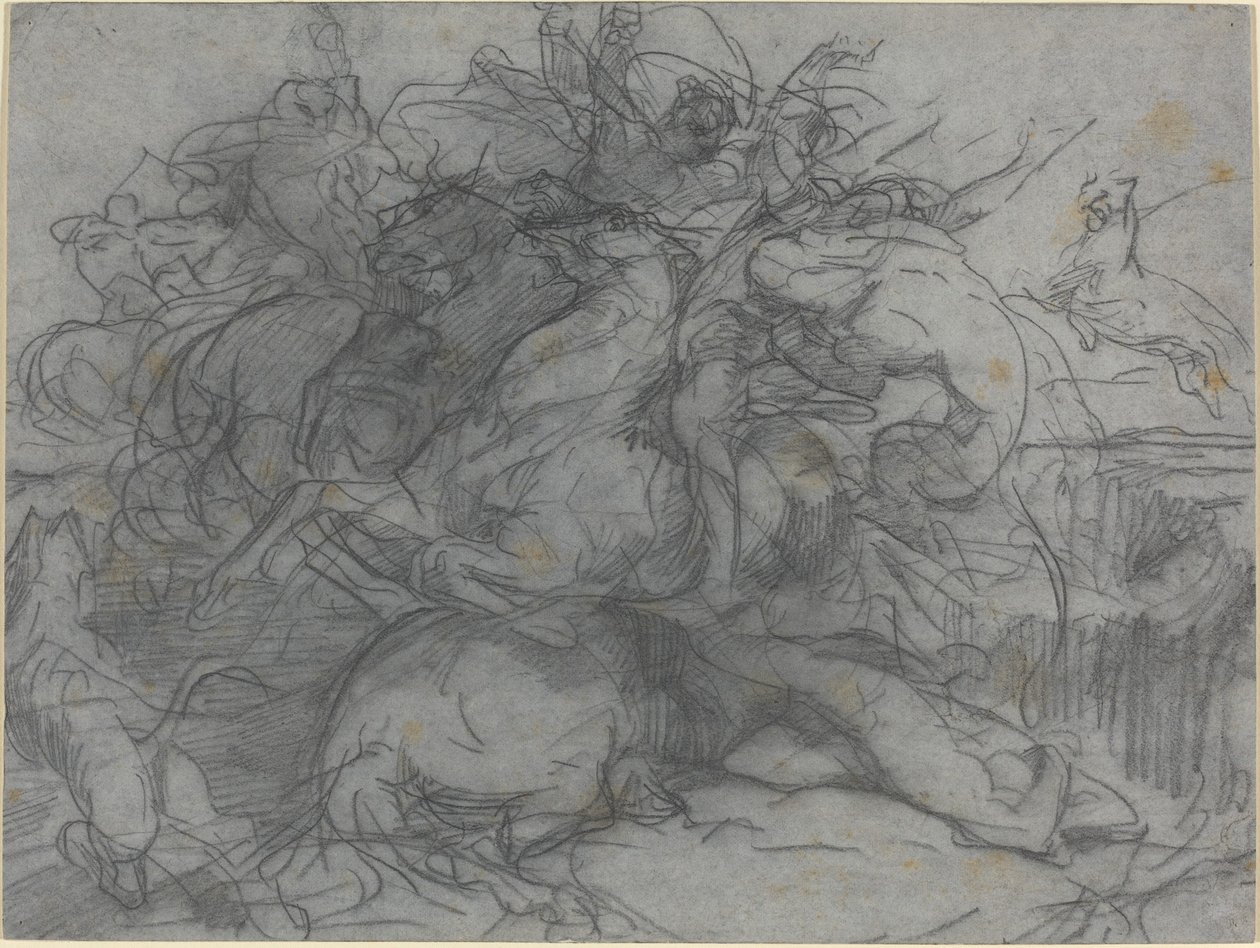 Studie na "Překvapení" (Bitva o tygry) od Francois Nicolas Chifflart