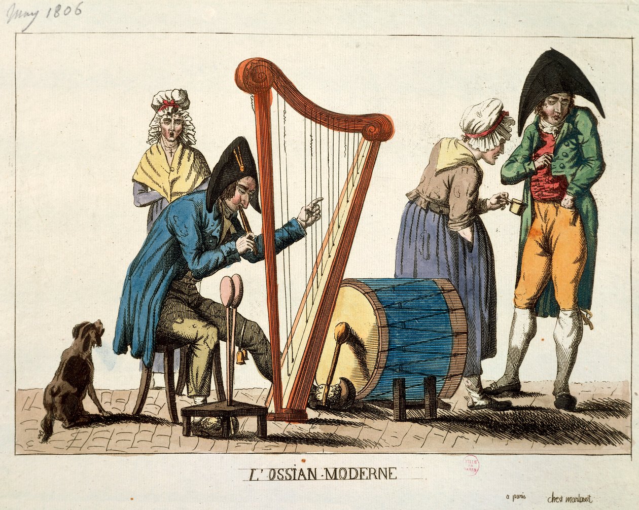 Karikatura moderního Ossiana od Francoise Nicolase Martineta od Francois Nicolas Martinet