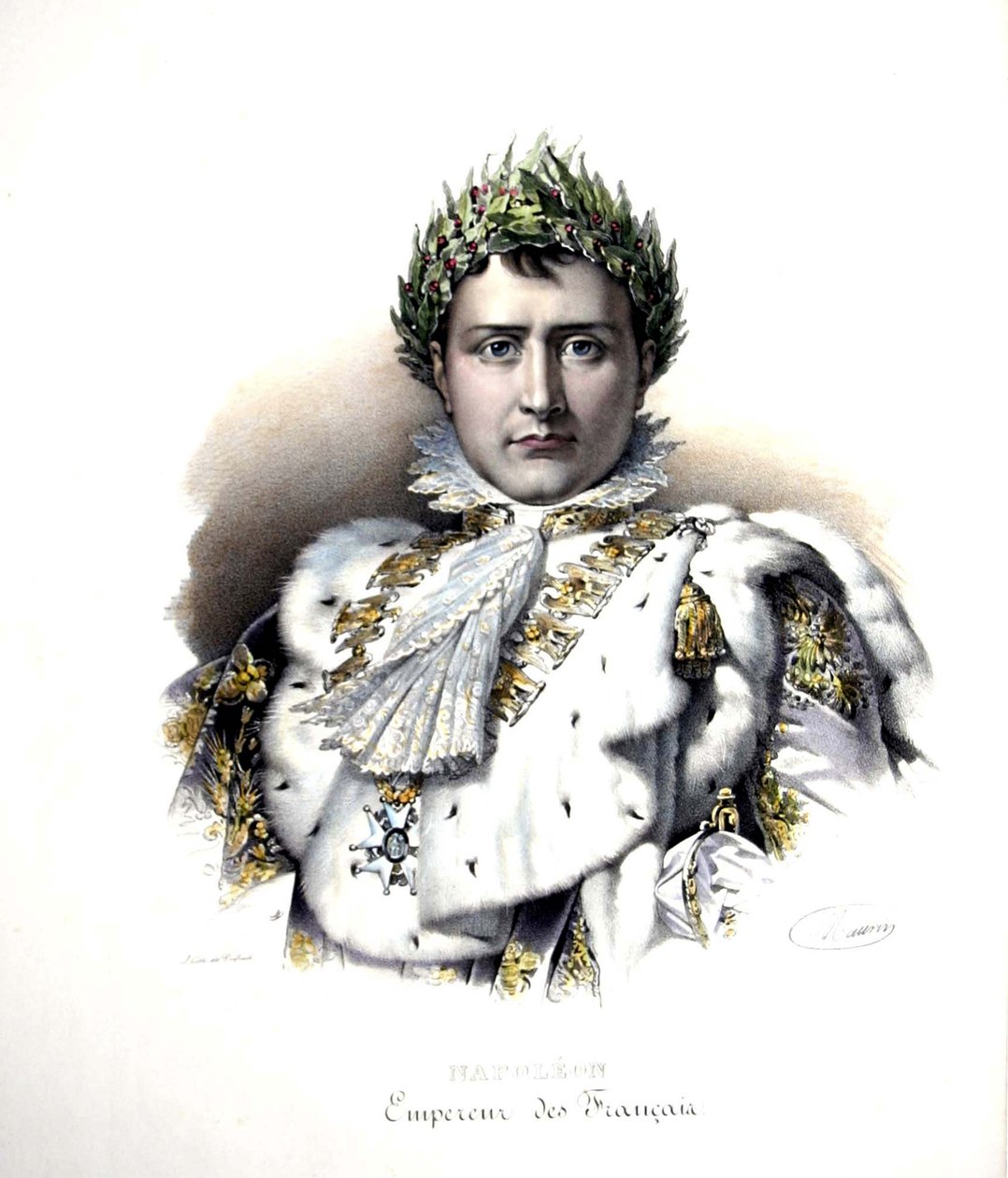 Napoleon 1. (1769-1821) při své korunovaci v roce 1804 (rytina) od Francois Pascal Simon (after) Gerard