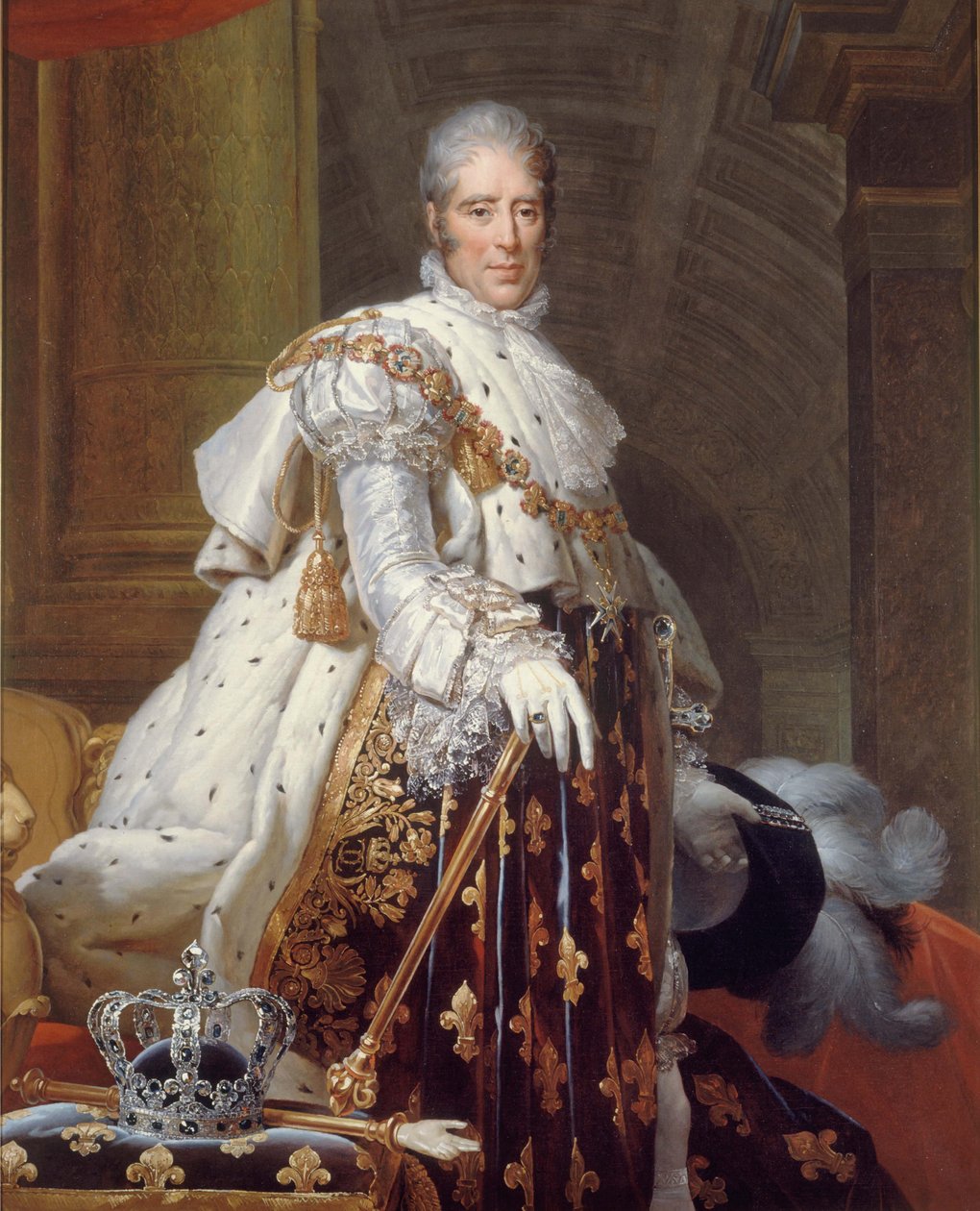 Portrét Karla X. v posvátném kostýmu, kolem roku 1825 (olej na plátně) od Francois Pascal Simon (studio of) Gerard