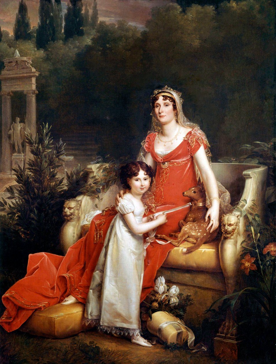 Elisa Bonaparte Baciocchi se svou dcerou od Baron François Pascal Simon Gérard