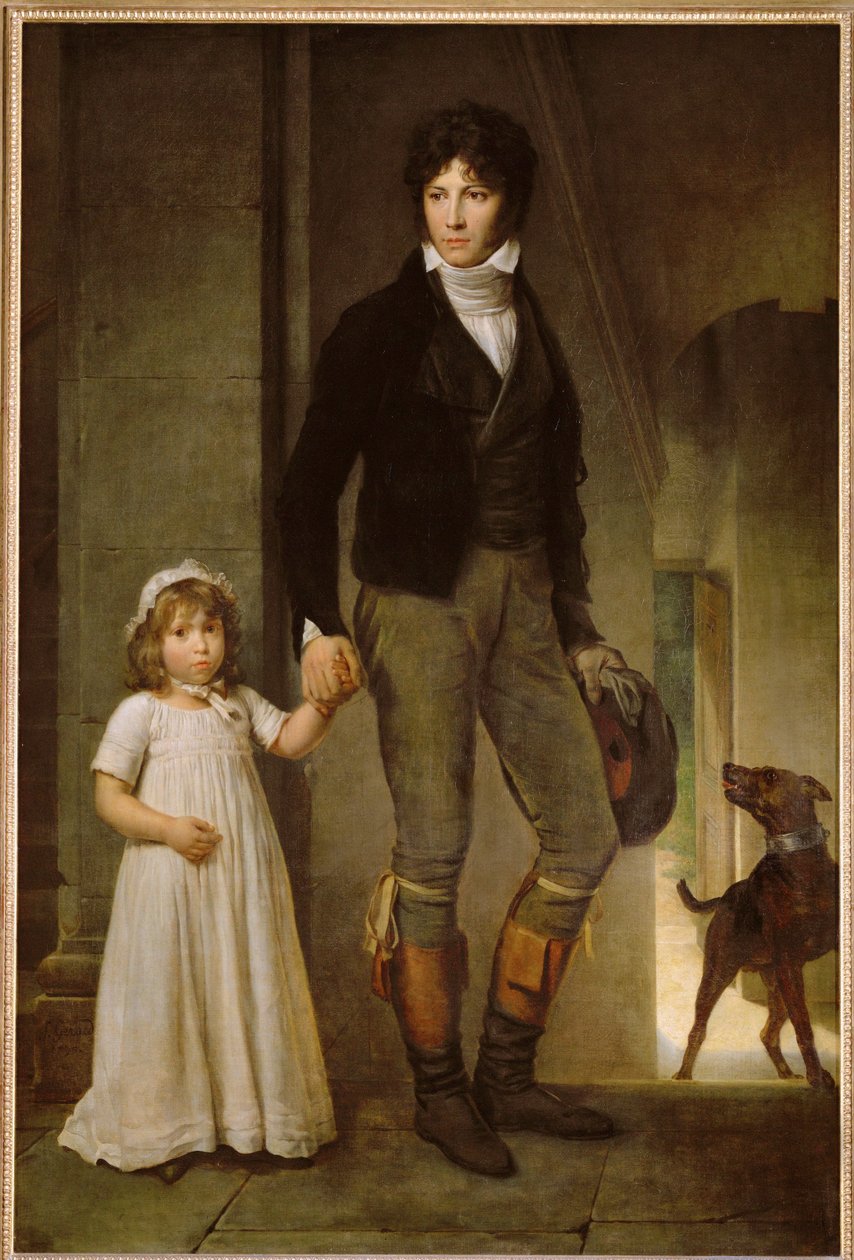 Le peintre Isabey et sa fille - Malíř Jean-Baptiste Isabey a jeho dcera Alexandrine ... od Francois Pascal Simon Baron Gerard