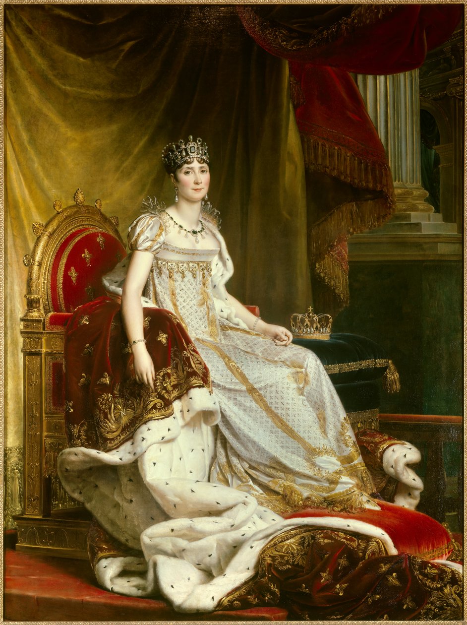 Portrét císařovny Josephine de Beauharnais (1763-1814) v korunovačním kostýmu Malba Francoise Gerarda (1770-1837). Rozměr 2,1x1,3m. Fontainebleau, zámek de Fontainebleau --- Portrét císařovny Josefíny de Beauharnais (1763-1814) v jejím koru od Baron François Pascal Simon Gérard