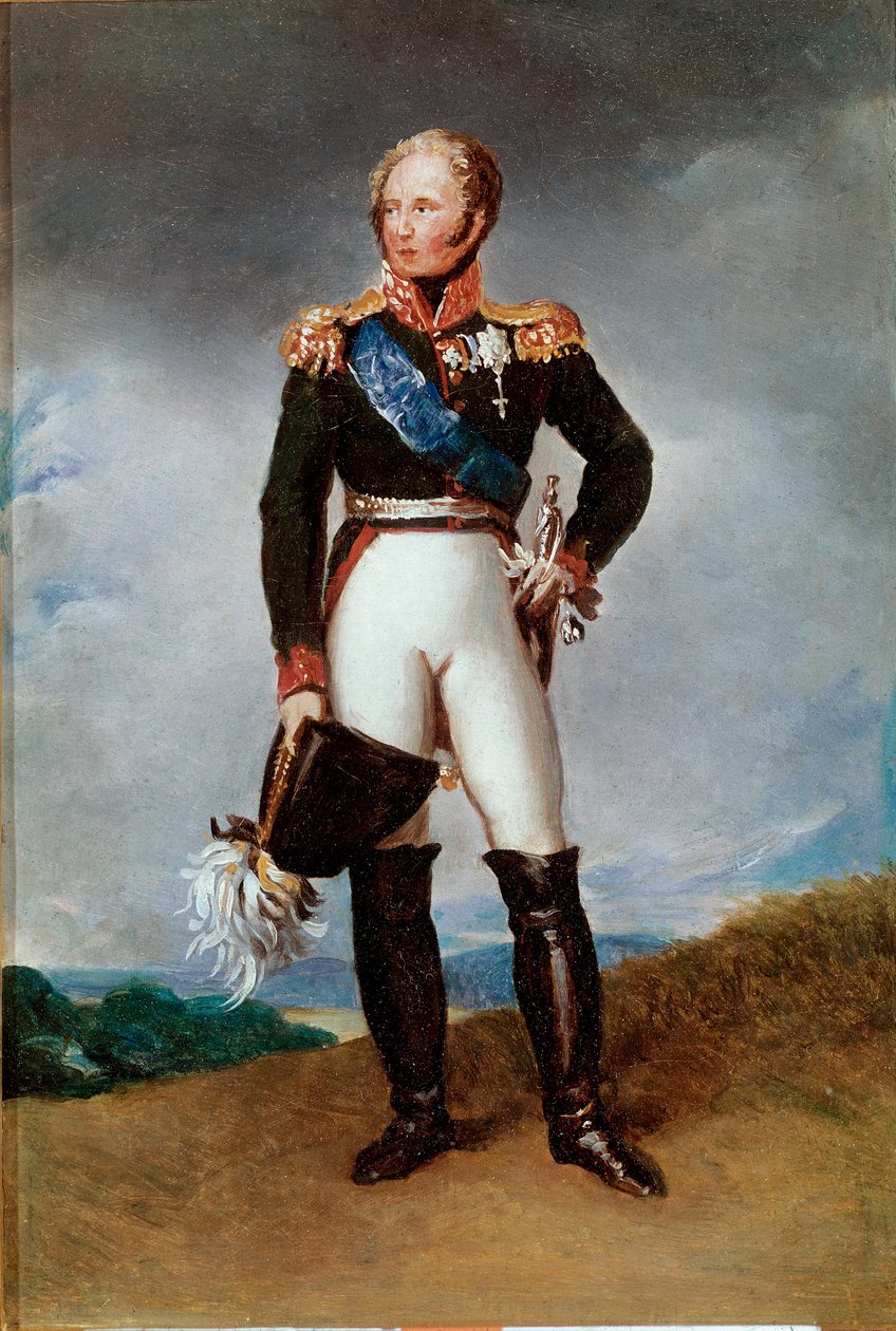 Portrét na nohou Alexandra I., cara Ruska (1777-1825) Obraz Francoise Gerarda (1770-1837) Sun. 0,32x0,24 m Versailles, Musee du chateau od Baron François Pascal Simon Gérard